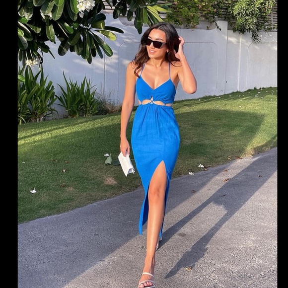 Zara CUT OUT LINEN BLEND DRESS - Picture 2 of 16